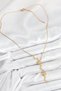 316L Steel Zircon Stone Sun and Moon Model Gold Color Women's Necklace - - 2
