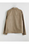 Ozmarka New Season Beige Shirt Collar Suede Men's Jacket - 8