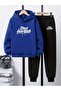 Children's Printed Hooded Sweatshirt and Sweatpants Set 3 Thread Raster for Autumn/Winter