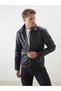 From UZG STORE: A Slim Fit Shirt Collar Men’s Leather-Look Jacket for Style-Conscious Men