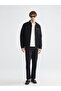 Vizyon New Season Black Slim Fit Biker Collar Men's Jacket - 2