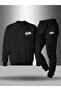 Children's Printed Crew Neck Sweatshirt and Sweatpants Set 3 Thread Raster for Autumn/Winter