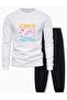 Children's Printed Crew Neck Sweatshirt and Sweatpants Set 3 Thread Raster for Autumn/Winter