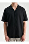 Giyçık Store Black Regular Fit Resort Collar Short Sleeve Men's Shirt - 3