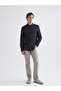 Navy Blue Regular Fit Long Sleeve Dobby Men's Shirt - 2