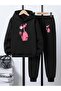 Children's Printed Hooded Sweatshirt and Sweatpants Set 3 Thread Raster for Autumn/Winter
