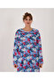 100% Cotton Oversized Printed Cycling Collar Long Sleeve Home Dress