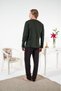 Men's Winter Plaid Combed Cotton Interlock Pajama Set Green - 3
