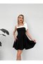 Strapless Neck Tie-Up Strap Design Flared Mini Dress - 4
