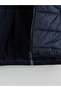 Navy Blue Hooded Printed Boy's Puffer Jacket - 2