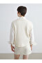 Ecru V-Neck Women's Knitwear Sweater - 4