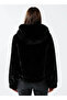 Onlvida Fur Hooded Black Women's Coat 15260047 - 4