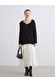Black V-Neck Women's Knitwear Sweater - 2