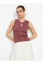 Lcwaikiki classic window detailed ruched women's knitwear tank top