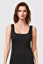 Clear Laser Cut Non-Marking Square Neck Thick Strap Cotton Tank Top