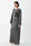 Openwork Anthracite Knitwear Dress - 4