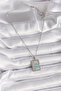 316L Steel Silver Color Chain Eye Embroidered Medallion Model Women's Necklace - - 2