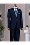 Italian Style Slim Fit Jacket Pant Suit Navy Blue T14392