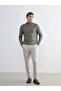 Green Half Turtleneck Long Sleeve Patterned Men's Knitwear Sweater - 2