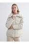 Ecru Stand Collar Oversize Women's Puffer Coat
