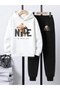 Children's Printed Hooded Sweatshirt and Sweatpants Set 3 Thread Raster for Autumn/Winter
