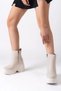 Women's Celsi Cream Skin Side Zipper 9 cm High Wedge Heeled Seasonal Women's Short Boots Bootie - 3