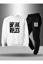 Children's Printed Crew Neck Sweatshirt and Sweatpants Set 3 Thread Raster for Autumn/Winter
