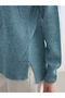 Blue Crew Neck Self-Patterned Women's Knitwear Sweater - 3