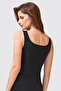 Clear Laser Cut Non-Marking Square Neck Thick Strap Cotton Tank Top - 2