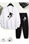 Children's Printed Crew Neck Sweatshirt and Sweatpants Set 3 Thread Raster for Autumn/Winter