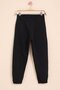 Black Stripe Detailed Letter Printed Boys' Sweatpants with Elastic Waist 21457 - 5