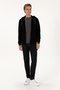 Men's Regular Fit Zippered Hooded Black Knitted Cardigan 50307765-Vr046 - 4
