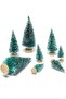 12Pcs 10cm Blue Green Glittering Christmas Tree + 2m Led Light Party Ornament Decoration Ornament - 3