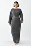 Openwork Anthracite Knitwear Dress - 5