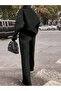 Women's Black Wide-Leg Oversized Crew Neck Tracksuit Set - 2