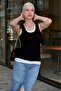 Black Double Layer Look Women's Tank Top Mg2558 - 8