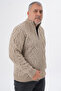 Plus Size Men's Mink Pocket Zippered Walking Hair Braided Wool Cardigan Trist-2120 - 2