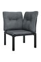 6 Piece Garden Lounge Set Black and Grey Poly Rattan - 2