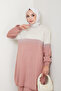 Rhythmic Pattern Steel Woven Comfortable Fit Women's Tunic and Pants Hijab Knitwear Set - 6