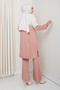 Rhythmic Pattern Steel Woven Comfortable Fit Women's Tunic and Pants Hijab Knitwear Set - 4