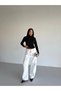 Women's Black Long Sleeve Drape Detailed High Neck Sandy Blouse Hzl25W-Fry123301 - 3