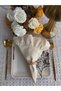 Organic Raw Linen Scalloped Serving Napkins (6 Pieces)