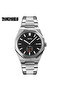 Men's 9262 Stainless Steel Analog Watch Black Dial Date Display