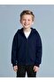 Boy-Girl Navy Blue Hooded Zippered Cardigan
