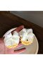 Yellow Paper String White Flower Design Earrings