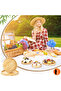 6 Pieces Bamboo Round Serving Plates, Presentation Set (20x20 cm) - 7
