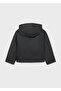 Black Girl's Collared Hooded Coat 7433 - 5