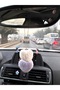 Lilac White Hearts Rearview Mirror Ornament Automobile Rearview Mirror Ornament Plush Hearts Rearview Ornament - 4