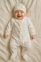 Velvet Jumpsuit 2 Piece Newborn Romper & Hat Long Sleeve Daisy Detailed Velvet Outfit 0-3 Months - 4