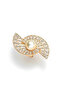 Self Adjustable Design Large Ring with Pearls